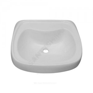 Умывальник подвесной Водолей 57 без отверстия п/смес белый Лобненский стройфарфор