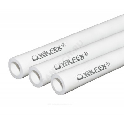 Труба PP-R белая Дн 90х15,0 Ру20 SDR6 Т<80С L=4м VALFEX 10102090