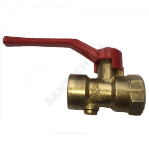 Кран для манометра шаровой латунь 11Б27п11 Ду 15 Ру16 ВР G1/2"-М20х1,5 с рукояткой без фланца вода/пар ВИПРА КШМ-05.00.000-01