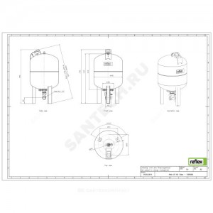 Бак расширительный мембранный DT 60 л 10 бар Reflex 7309000
