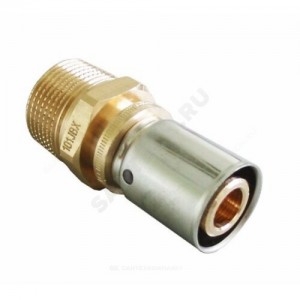 Муфта МП бронза/нерж пресс Дн 26х3,0х3/4" НР Cofit P Oventrop 1512048