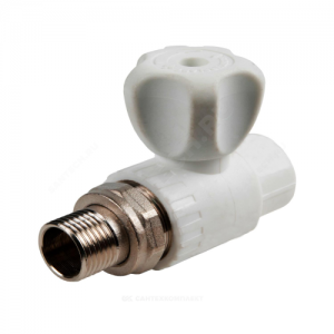 Кран PP-R шаровой белый НР Дн 20х1/2" прямой для радиатора RTP (РосТурПласт) 10583