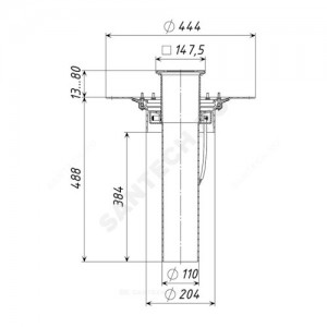 Воронка кровельная с вертикальным выпуском PP Дн 110 с трапом, прижимным фланцем из нержавеющей стали, электрообогревом Татполимер ТП-03.У.100/4-Э