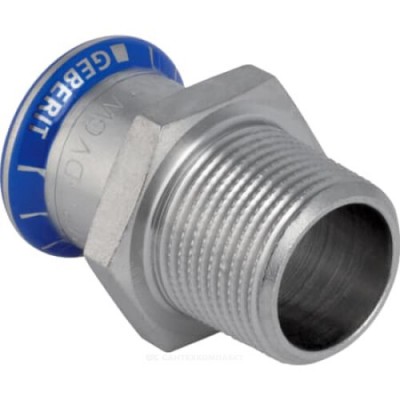 Муфта сталь нерж Дн 35х1 1/4" NPT пресс/НР Mapress Geberit 31839
