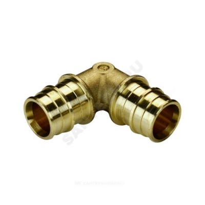 Угольник для PE-X латунь Дн 25х90гр РОС