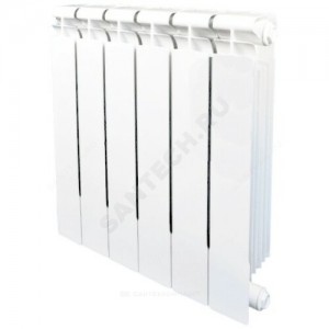 Радиатор биметаллический "САНТЕХПРОМ БМ" РБС 500 10 секций Qну=1850 Вт RAL 9010 (белый) Сантехпром