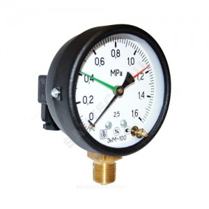 Манометр электроконтактный ЭКМ100Вм радиальный Дк100мм 0-1,0 МПа исполнение 5 G1/2" ЗАВОД ТЕПЛОТЕХНИЧЕСКИХ ПРИБОРОВ