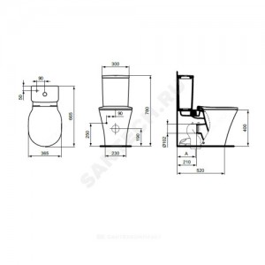 Бачок для унитаза CONNECT AIR Cube нижний подвод 2/реж Ideal Standard E073401.