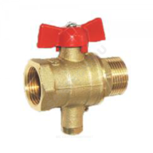 Кран латунный шаровой 11б27п13 для термодатчика Ду 15 ВР/НР Цветлит ZW10027