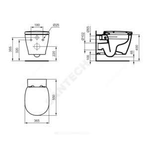 Унитаз подвесной CONNECT Rimless без сиденья Ideal Standard E814901