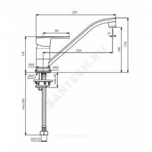 Смеситель для кухонной мойки серия UNO одноручный Vidima BA241AA