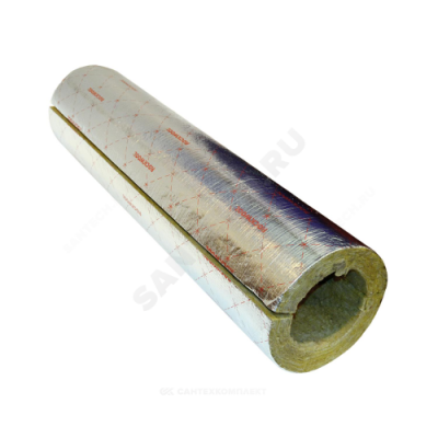 Цилиндр навивной минеральная вата ROCKWOOL 100 кашированный фольгой 30/45 L=1м ROCKWOOL 135251
