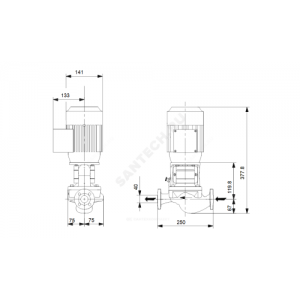 Насос ин-лайн с сухим ротором TP 40-80/2-A-F-I-BQBE PN6/10 1х220-240В/50 Гц Grundfos 99222380