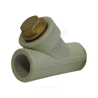 Фильтр PP-R сетчатый серый внутренняя пайка Дн 20х45гр RTP (РосТурПласт) 32626