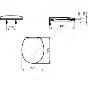 Сиденье для унитаза CONTOUR 21 белое Ideal Standard S405801.