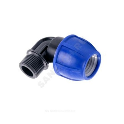 Отвод компрессионный ПЭ НР Дн 50х1"х90гр Ру16 RTP (РосТурПласт) 18595