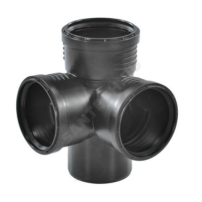 Крестовина PP-MD 2-плоскостная бесшумная Silent-PP Дн 90х90х90х87,5гр б/нап в/к Geberit 390.459.14.1