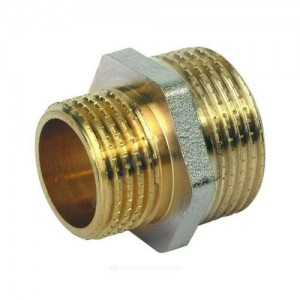 Ниппель латунь никель переходной Ду 32х40 (1 1/4"х1 1/2") НР Китай