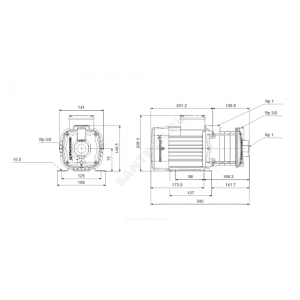 Насос многоступенчатый горизонтальный CM-A 3-5 AQQE PN10 1x220-240В/50 Гц Grundfos 96807024