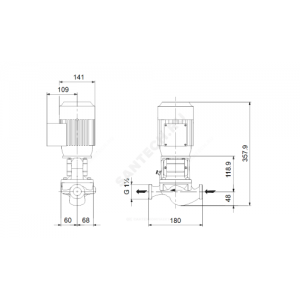 Насос ин-лайн с сухим ротором TP 25-90/2-A-O-A-BQBE PN10 3х220-240/380-415В/50 Гц Grundfos 99221951
