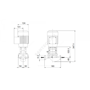 Насос ин-лайн с сухим ротором TP 32-50/2-A-O-A-BQBE PN10 3х220-240/380-415В/50 Гц Grundfos 99222087