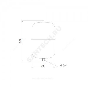 Бак мембранный GT-H-35 G 3/4" Ру10 для водоснабжения Grundfos 96556002