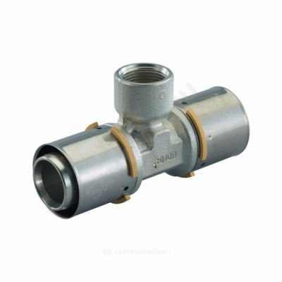 Тройник МП латунь пресс Дн 25х1/2"х25 ВР MLC Uponor 1015044