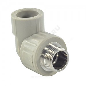 Угольник PP-R комбинированный серый НР Дн 20х3/4" VALFEX 10126220Г