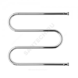 Полотенцесушитель водяной нерж сталь М-образный Ду 20 (3/4") НР с полочкой 500х400мм боковое подключение в/к Элит-Металл ВЭК-14-01