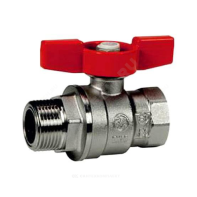 Кран шаровой латунь хром R854 Ду 15 Ру35 ВР/НР полнопроходной бабочка Giacomini R854X023.