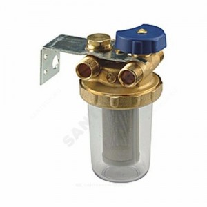 Фильтр сетчатый T-образный латунь Ду 10 Ру16 G3/8" ВР N1UB со сливным краном Giacomini N1UBY001