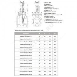 Задвижка клиновая сталь 30лс964нжХЛ Ду 300 Ру25 фл под эл/привод МЗТА