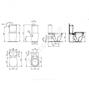 Унитаз без бачка Connect горизонт/выпуск без сиденья Ideal Standard E803701