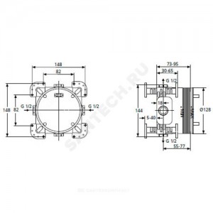 Скрытая часть для ванны с душем одноручный Ideal Standard A1000NU .