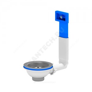 Выпуск для кухонной мойки с жестким переливом 3 1/2" с нержавеющей решёткой D=115мм АНИ Пласт N305