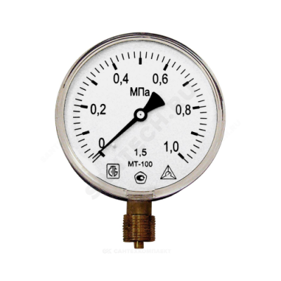 Манометр МТ-100 радиальный Дк100мм 0-0,6 МПа М20х1,5 Багория