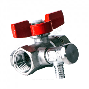 Кран шаровой латунь со спускником R251S хром Ду 25 Ру42 ВР G3/4" бабочка со спускником Giacomini R251SX005