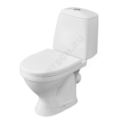 Унитаз-компакт Соната Люкс белый нижний подвод косой выпуск 2/реж дюропласт микролифт Santeri 1.P203.0.S00.00B.F