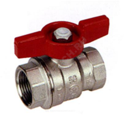 Кран шаровой латунь хром R851 Ду 32 Ру28 ВР полнопроходной бабочка Giacomini R851X026