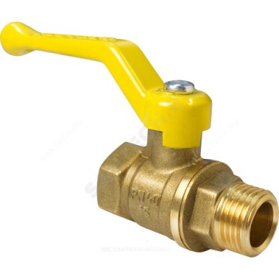 Кран шаровой латунь газ 11Б27фтМ Ду 50 Ру25 ВР/НР полнопроходной рычаг VALFEX VF.272.LR3.200