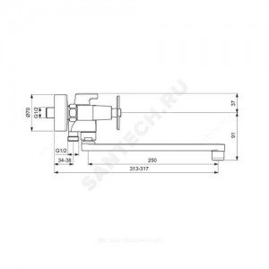 Смеситель для ванны с душем серия ART двуручный Vidima BA329AA