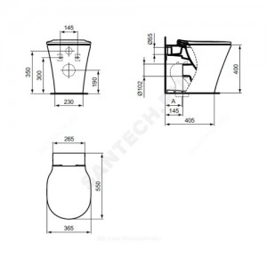 Унитаз без бачка CONNECT AIR AquaBlade горизонт/выпуск без сиденья Ideal Standard E004201