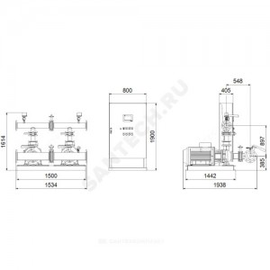 Установка пожаротушения Hydro MX-A 1/1 NB80-200/222 Grundfos 99788956