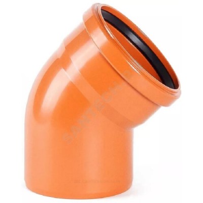 Отвод НПВХ с раструбом коричневый Дн 315х87гр б/нап в/к 2481169