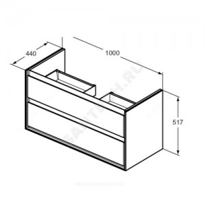 Тумба под умывальник Connect Air Vanity 104 CONNECT AIR светло-серый глянцевый/белый матовый Ideal Standard E0821EQ