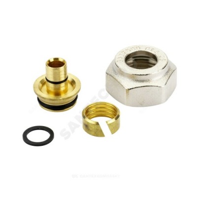 Соединитель МП латунь обжим Дн 14х2,0х3/4" Ру6 ВР под евроконус Danfoss