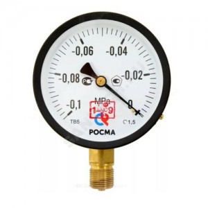 Вакуумметр ТВ-510Р.00 радиальный Дк100мм -0,1-0 МПа G1/2" Росма 00000007600
