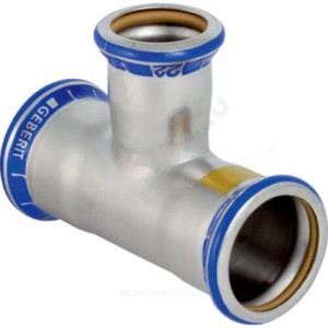 Тройник переходной сталь нерж Дн 42х22х42 пресс для газоснабжения Mapress Geberit 34045