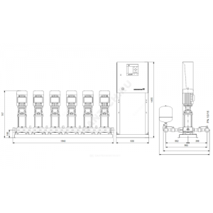 Установка повышения давления Hydro MPC-E 6 CRE15-1 Grundfos 98439420