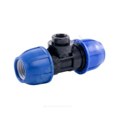 Тройник компрессионный ПЭ ВР Дн 32х1/2"х32 Ру16 RTP (РосТурПласт) 14532